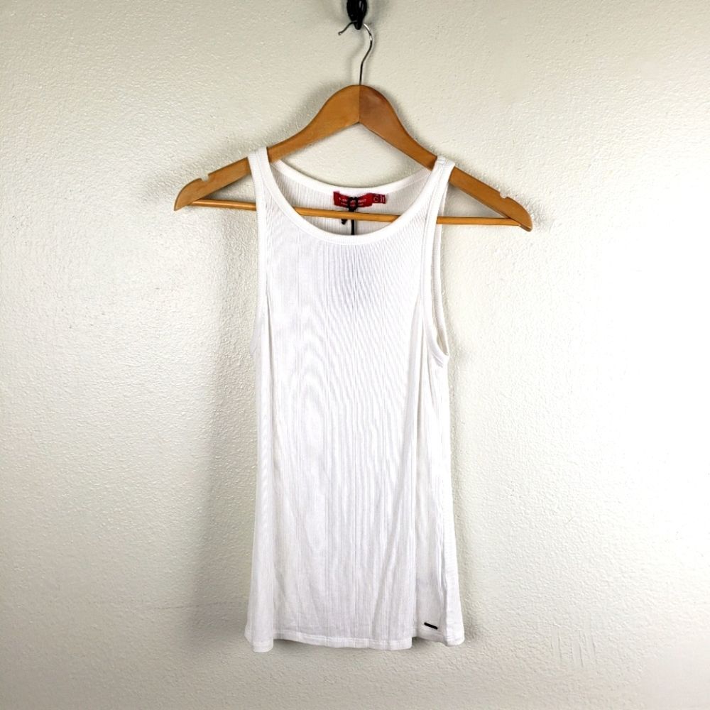 NWT n:philanthropy Tank Top Women's L White Ribbed Modal Stretch Sleeveless